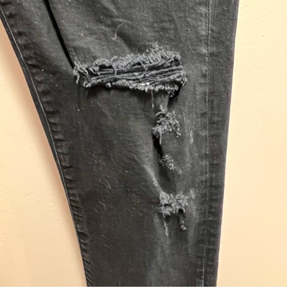 Agolde Sophie Dark Wash High Waisted Black Blue Denim Distressed Skinny Jeans 26 - Picture 4 of 14